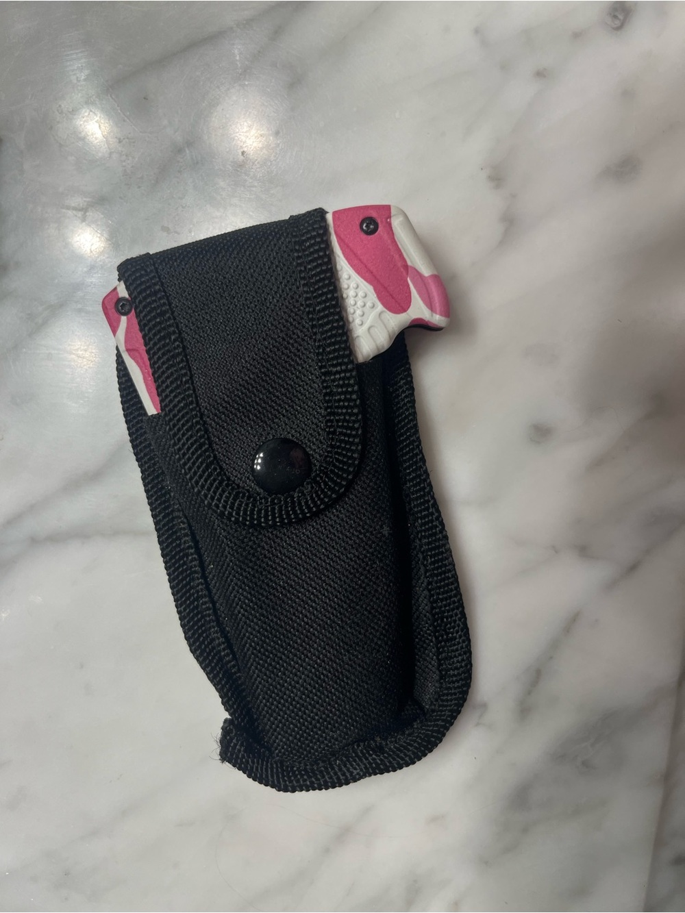 Pink and White Camo Compact Pocket Knife - Picture 3 of 4